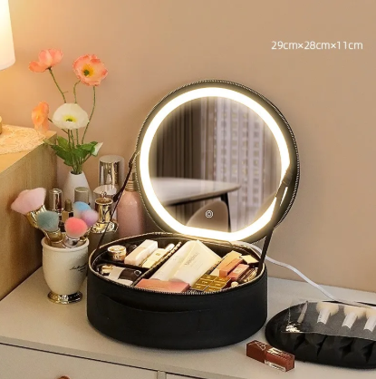 Your Lighting, Everywhere — Smart LED Makeup Bag with Mirror Lights